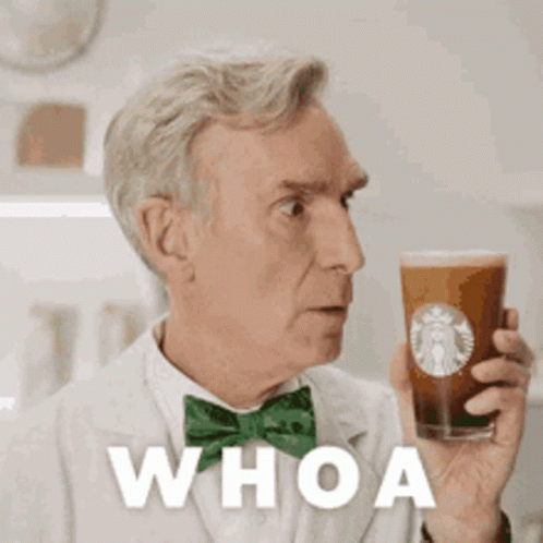 Bill Nye Whoa Starbucks Shocked Reaction GIF