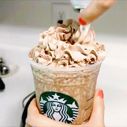 Starbucks Mocha Whip Cream Toppings GIF