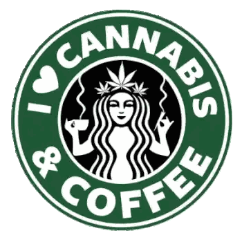 Starbucks Logo I Love Cannabis and Coffee
