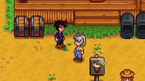 Stardew Valley Character Swinging Bat GIF