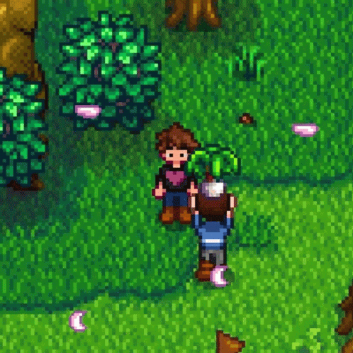 Stardew Valley Charater Carrying Plant GIF