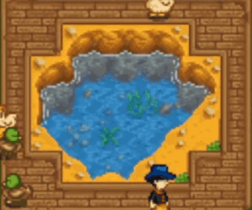 Stardew Valley Ducks Going In Pond GIF