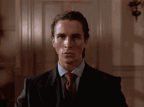 Patrick Bateman Stare GIF