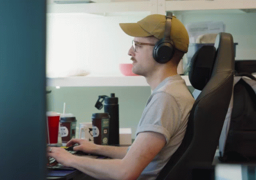 Guy On The Computer Stare GIF