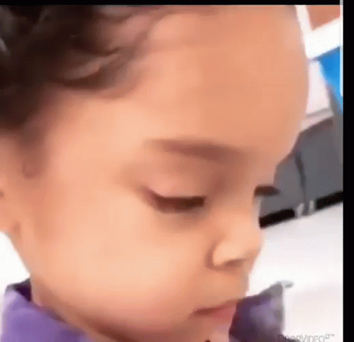 Cute Baby Girl Stare Side Eyes GIF