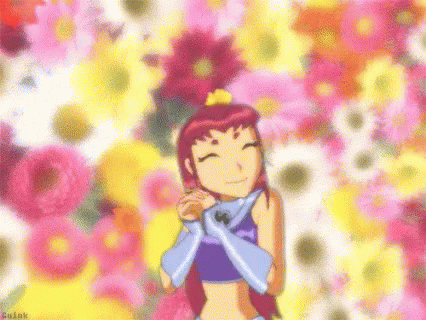 Happy Starfire On Garden GIF