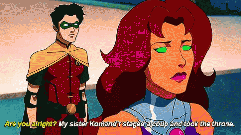 Starfire And Robin Are You Alright GIF
