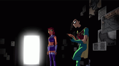 Starfire Leaving Robin GIF