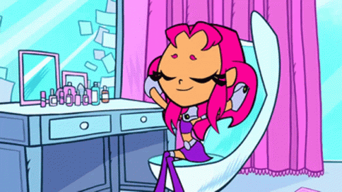 Teen Titans Go Starfire Flipping Hair GIF