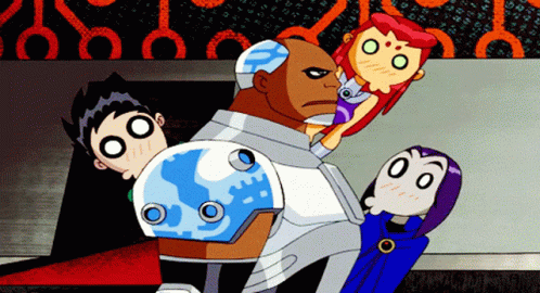 Starfire And Raven Standing Next To Each Other GIF