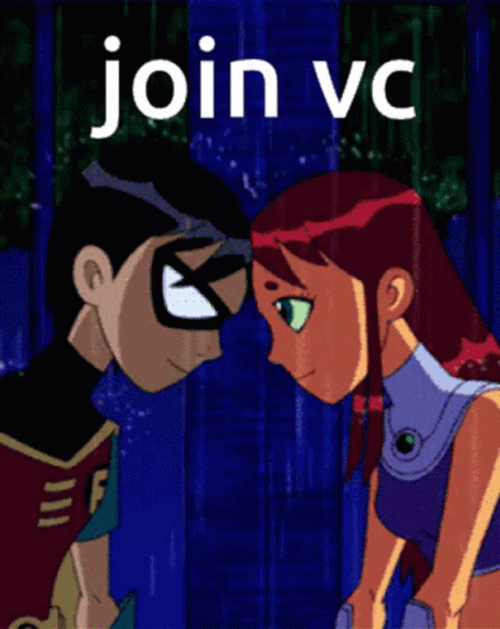 Starfire And Robin Join VC GIF
