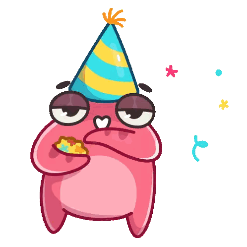 Starfish in Party Hat Holding Food