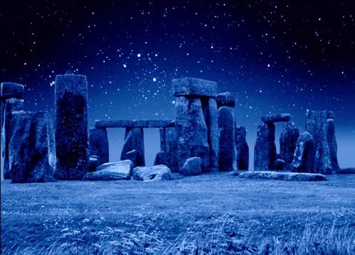 Starry Night Sky Featuring Stonehenge GIF