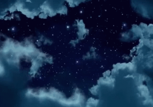 Starry Night Sky With Clouds In Motion GIF