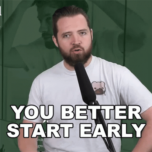 Starting Soon Bricky Says You Better Start Early GIF