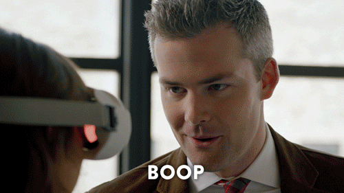Startled Amy Schumer Nose Boop GIF