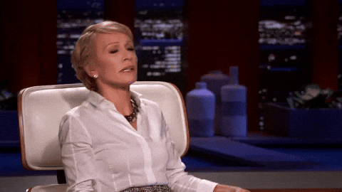Startled Barbara Corcoran Clutch Pearls GIF