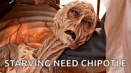 Starving Monster Next To Chipotle GIF