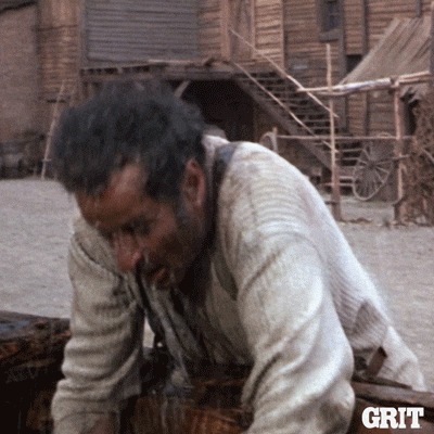 Starving William Holden Drenched In Water GIF