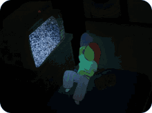 Static Glitch Watching Tv GIF