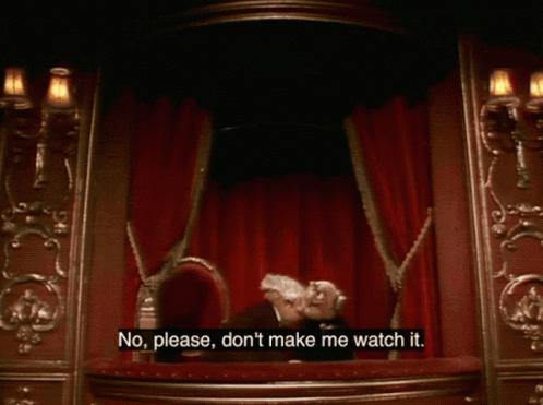 Statler And Waldorf Begging Not To Watch GIF