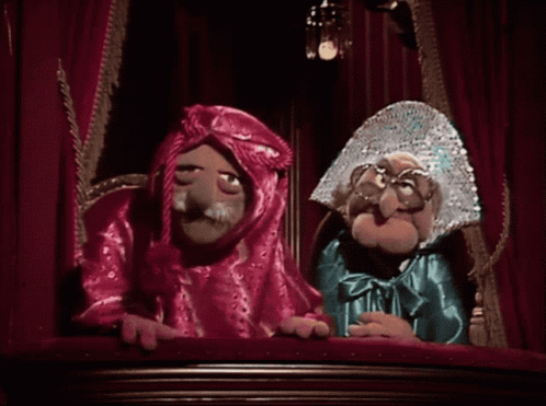 Statler And Waldorf In Costumes GIF
