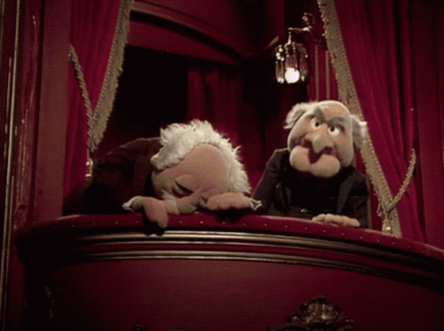 Statler And Waldorf Snoring At Balcony GIF