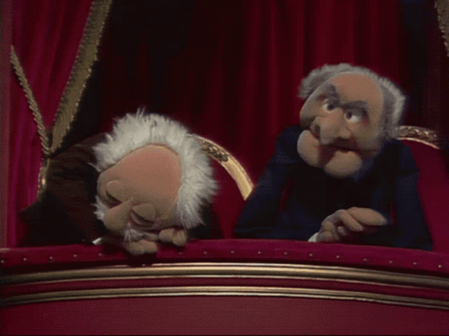 Statler And Waldorf Waking Up From Nap GIF