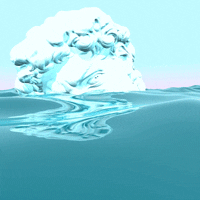 Statue Floating On Blue Wave GIF