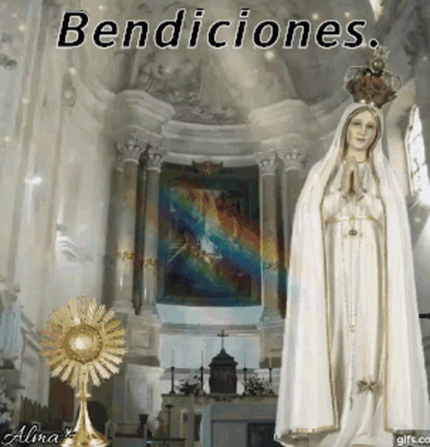 Statue In Church With Bendiciones GIF