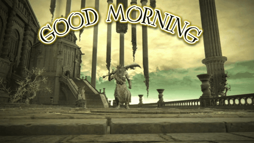 Statue In Front Of Building Good Morning GIF