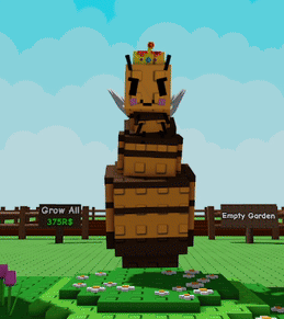 Statue Of Bee With Sign Saying Grow All 375Rs GIF