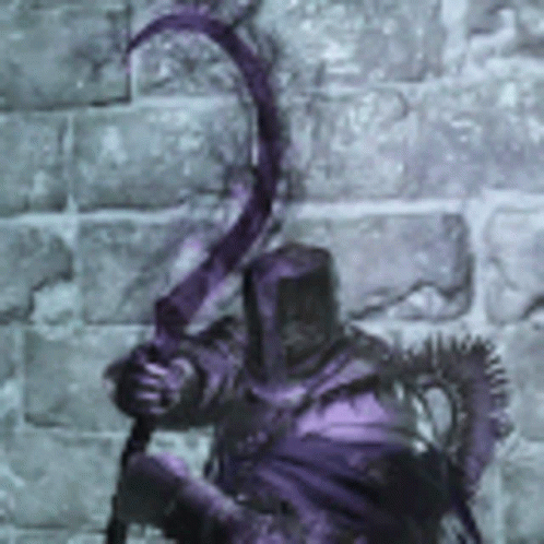 Statue of Knight Holding Sword in Front of Stone Wall