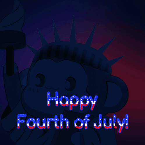 Statue of Liberty Holding Torch Happy Fourth of July