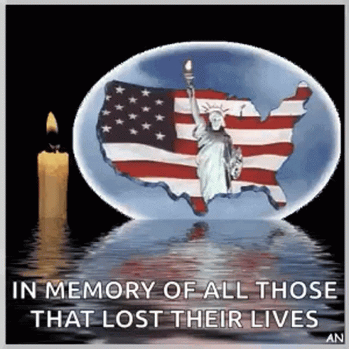 Statue of Liberty in Glass Globe With American Flag