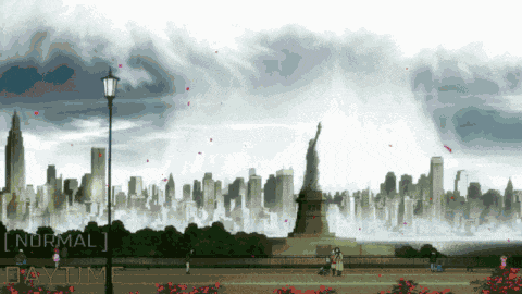 Statue Of Liberty With City Skyline Saying Normal GIF