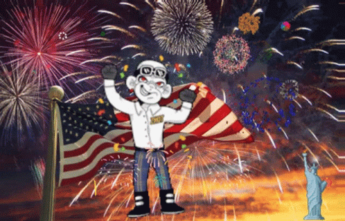 Statue of Liberty With Fireworks Display