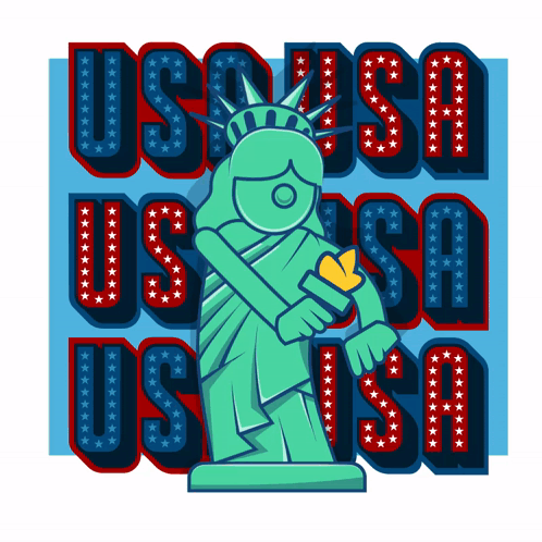 Statue of Liberty with USA Letters