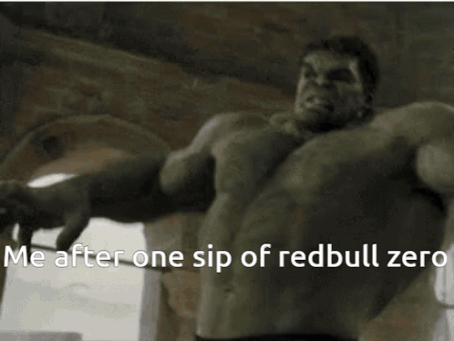 Statue Of Man Saying Me After One Sip Of Redbull Zero GIF