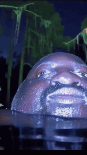 Statue of Man With Beard Floating in Water
