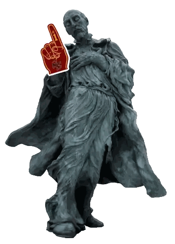 Statue of Man With I Love You Sticker