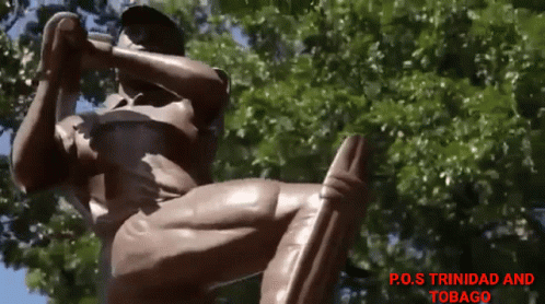 Statue of Man With P.O.S. Trinidad and Tobago