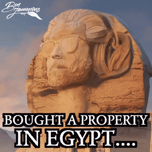Statue of Man with Sunglasses Bought a Property in Egypt