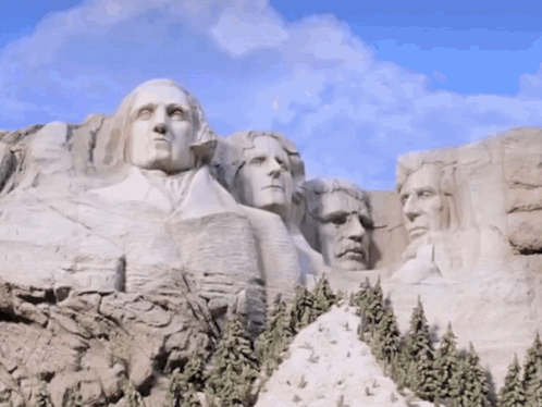 Statue of US Presidents on Mountain