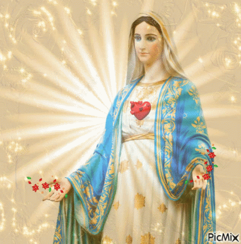 Statue of Woman with Heart on Chest