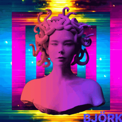 Statue of Woman With Snakes in Hair Bjork