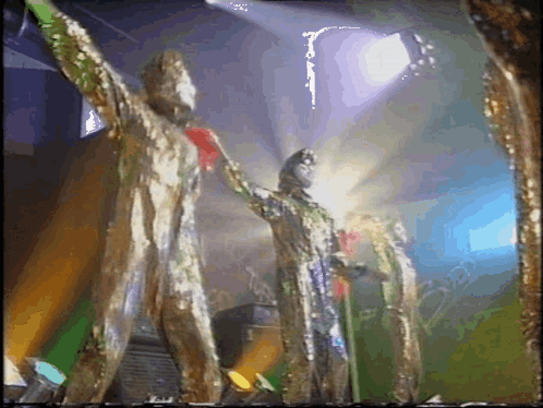 Statue With Red Heart on Chest on Stage