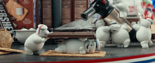 Stay Puft Marshmallow Man Firing Blow Torch GIF