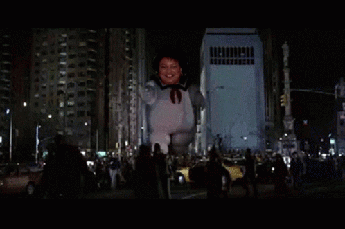 Stay Puft Giant Marshmallow Man Face Swap GIF