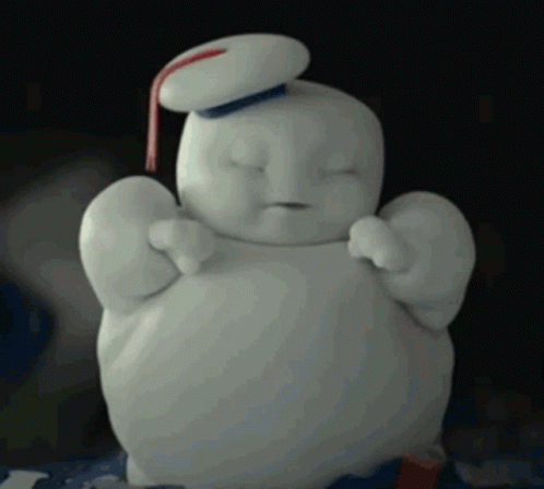 Stay Puft Marshmallow Man Biting Finger GIF